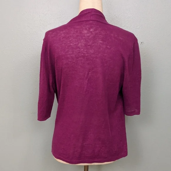 Eileen Fisher short sleeve open cardigan M - Picture 3 of 4